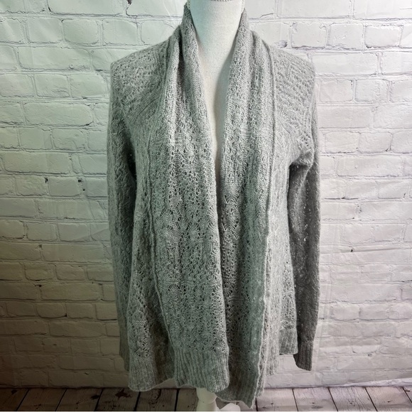 CALYPSO Grey Cashmere Cardigan Sweater Small - Picture 1 of 7